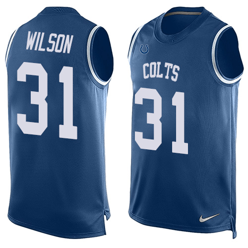 Nike Colts #31 Quincy Wilson Royal Blue Team Color Men's Stitched NFL Limited Tank Top Jersey - Click Image to Close